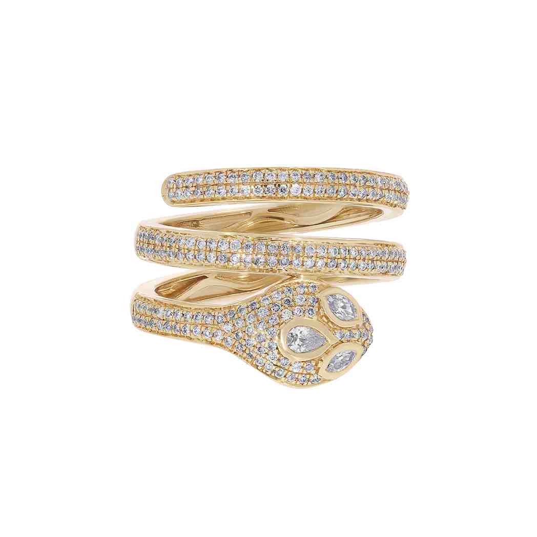 Anita Ko Diamond Pave Snake Coil Ring LR12704A